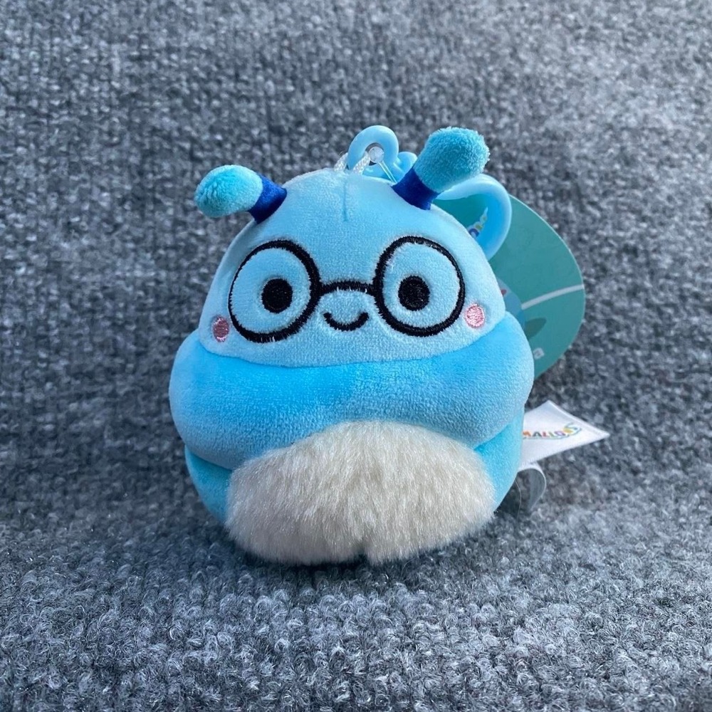 SQUISHMALLOWS CORDELIA BLUE CATERPILLAR GLASSES KEYCHAIN PLUSH TOY